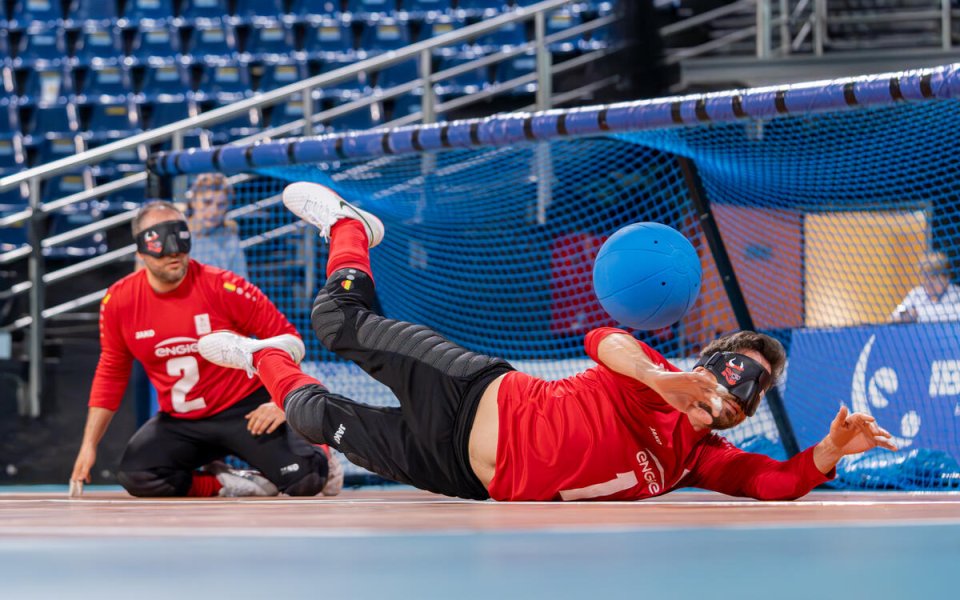 Arne speelt goalbal met de Belgian Bulls