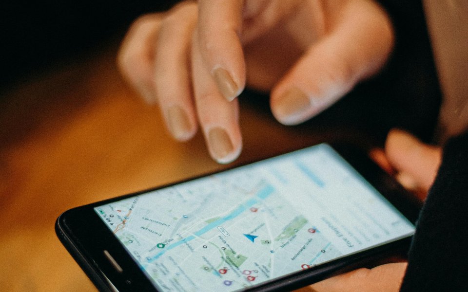 digitale kaart op smartphone