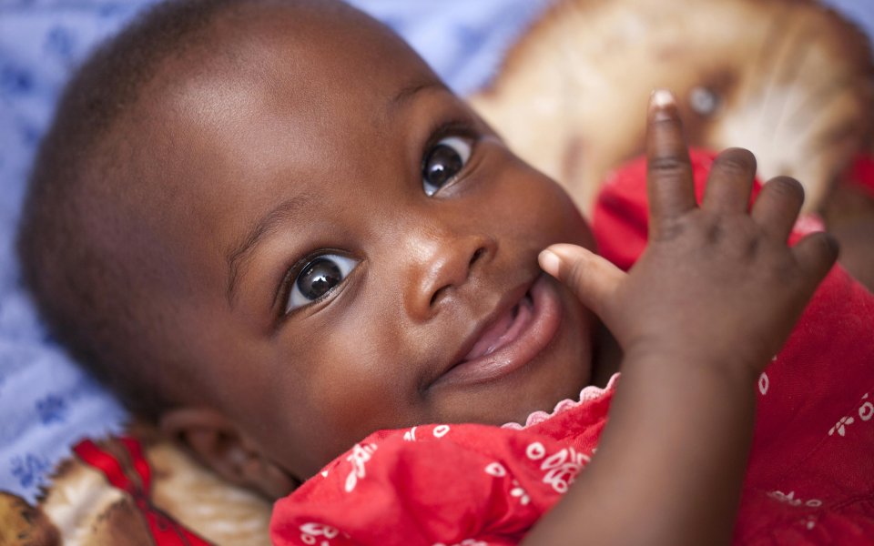 lachende baby