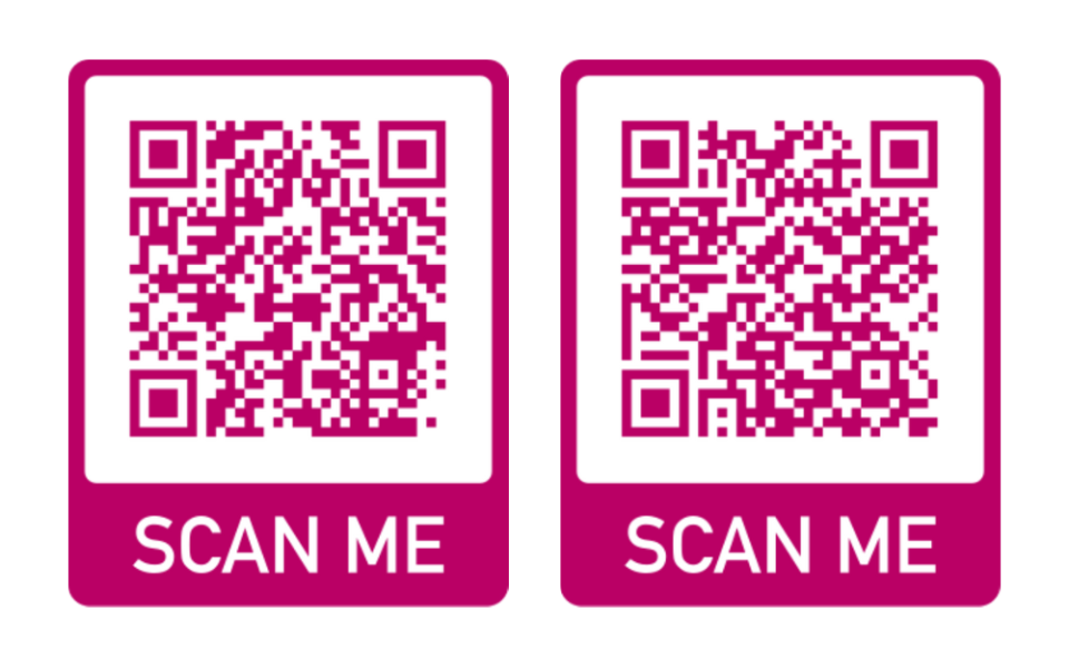 QR codes om app PARKOUR te downloaden in app store en play store
