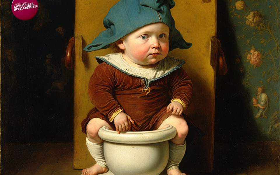 zindelijkheid: schilderij met een kind op een potje