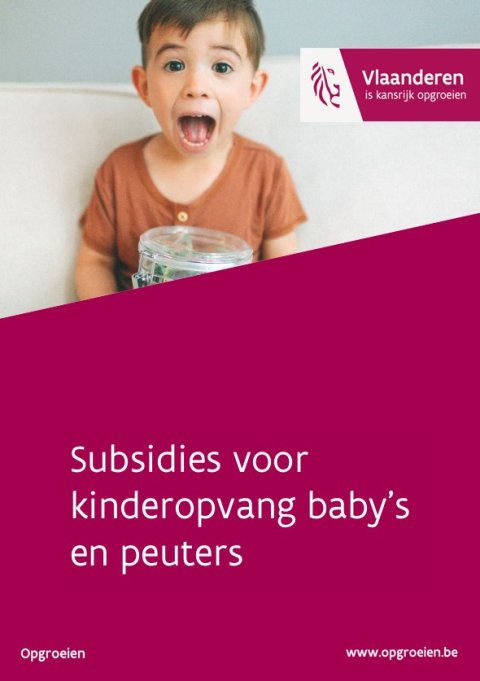 cover brochure subsidies voor kinderopvang baby's en peuters