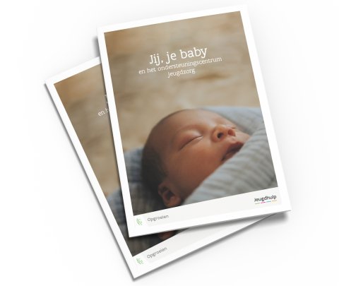 Cover folder 'Jij, je baby en het ondersteuningscentrum jeugdzorg'