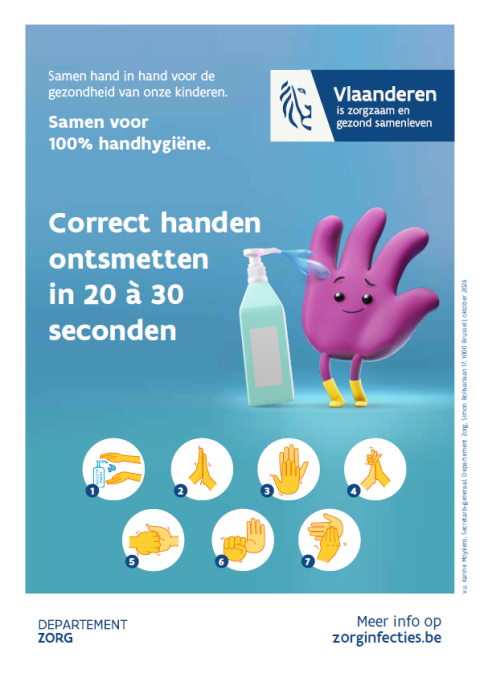 affiche handen ontsmetten departement Zorg