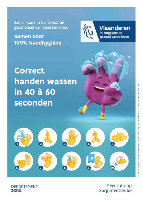affiche handen wassen departement Zorg