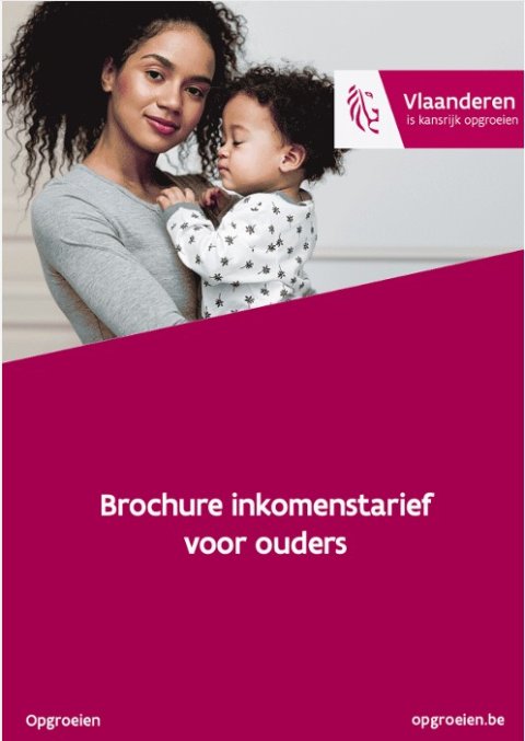 cover brochure inkomenstarief ouders met foto van mama met kind