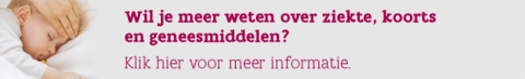 E-mailbanner voor communicatie met ouders over koorts ziekte medicatie